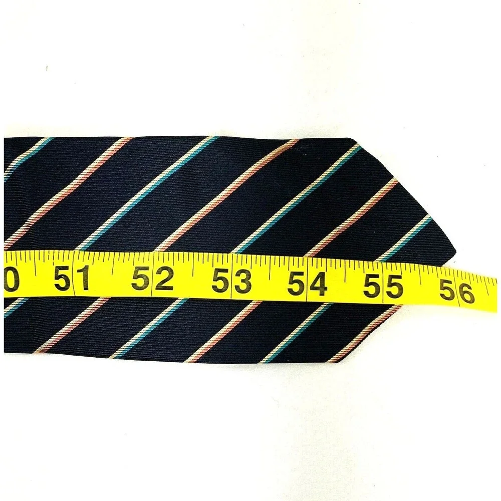 Michael Reed Tie Repp Stripe BLUE Designer Collection Vtg Y2K Academia Preppy